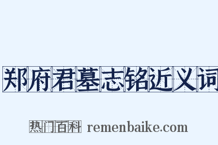 郑府君墓志铭近义词是什么意思的图片